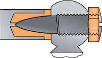 Nylon-lined pivot screw keys with pivot screws