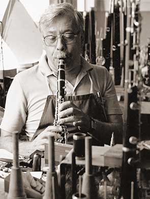 Walter Püchner tuning a clarinet