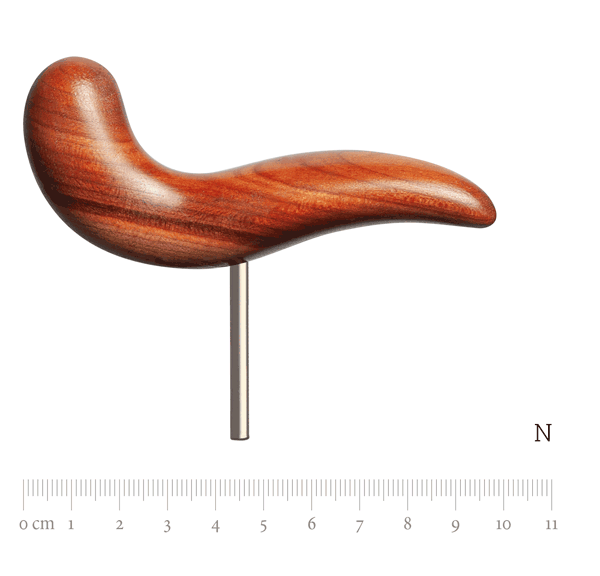 Handrest size XL with pin, plumtree wood, N
